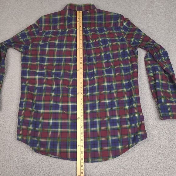 Chaps Shirt Mens Medium Plaid Multicolor Cotton Oxford Long Sleeve Button Down - Picture 12 of 15